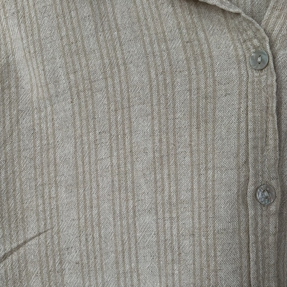 ORVIS, XL, Long Sleeve Striped Neutral Linen Blend Top - Picture 4 of 9